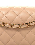 Caviar Quilted Jumbo Double Flap Beige