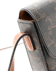 Canvas Calfskin Triomphe Shoulder Bag Tan