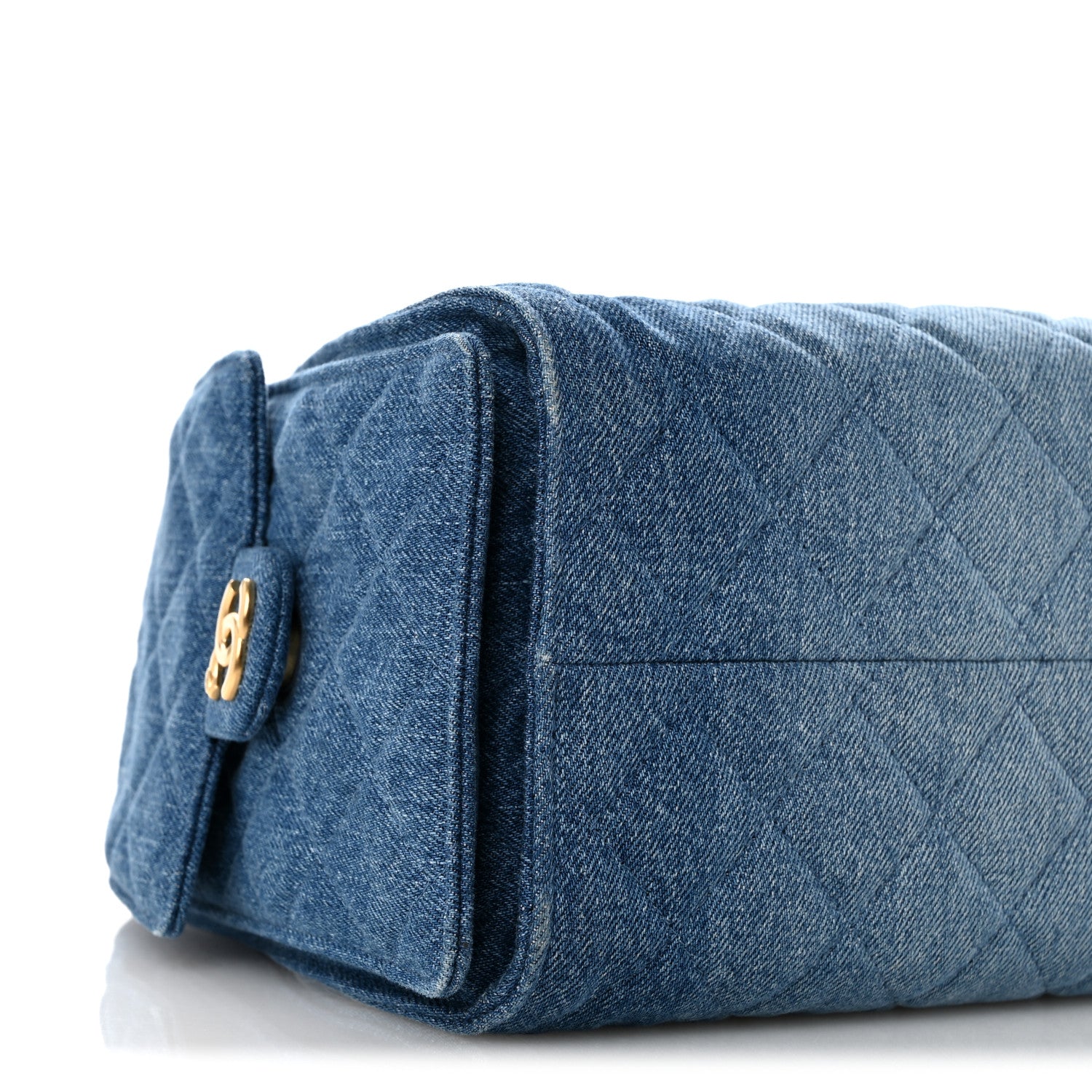 Washed Denim Quilted Small CHNL 25 Handbag Blue