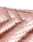 Snakeskin Matelasse Medium GG Marmont Slim Tote Brown