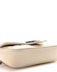 Calfskin Matelasse Aria Super Mini GG Marmont Shoulder Bag Mystic White