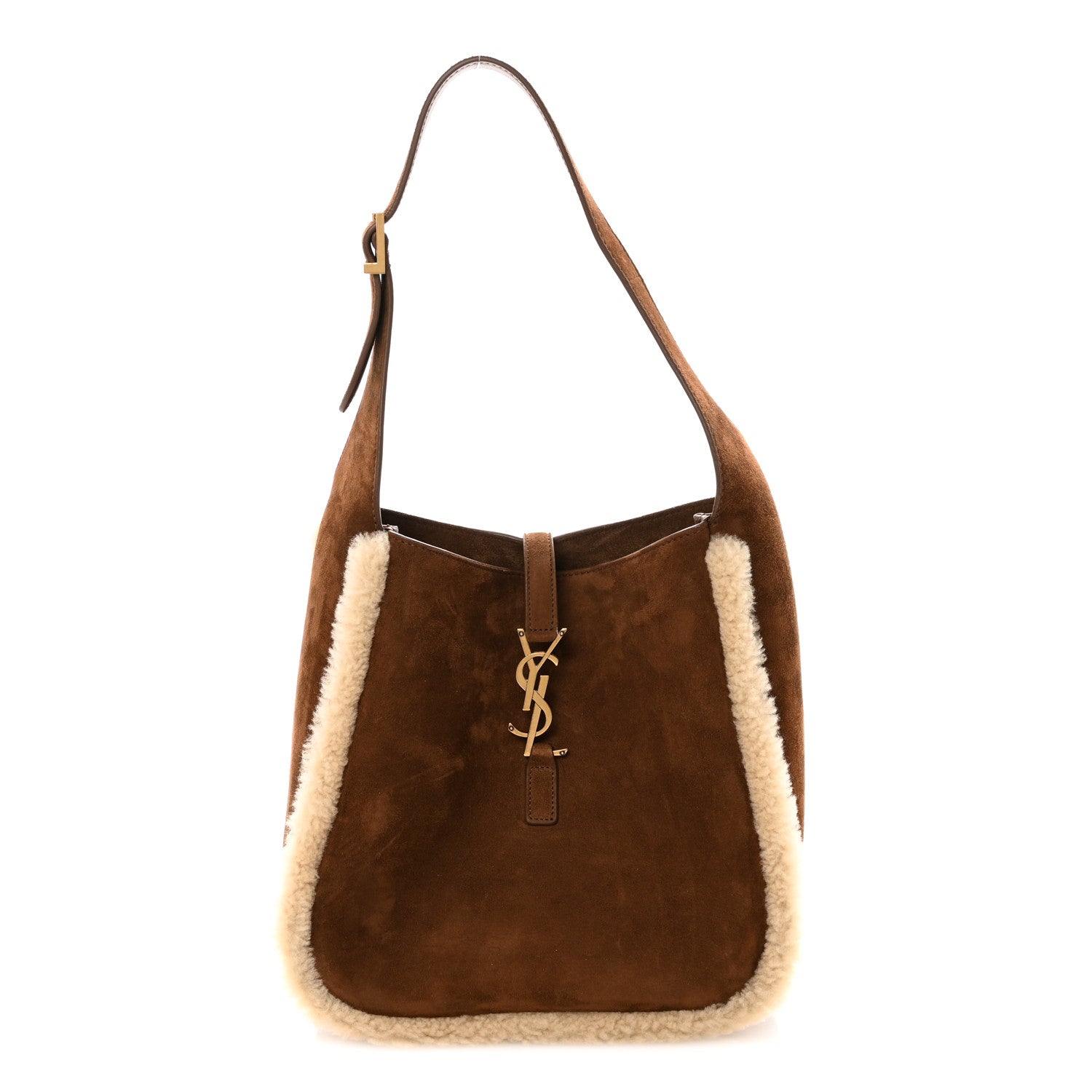 Suede Shearling Small Le 5 A 7 Soft Hobo Dark Sigaro Natural Beige