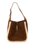 Suede Shearling Small Le 5 A 7 Soft Hobo Dark Sigaro Natural Beige