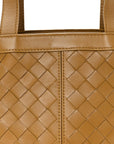 Nappa Intrecciato Small Flip Flap Tote Acorn Brass