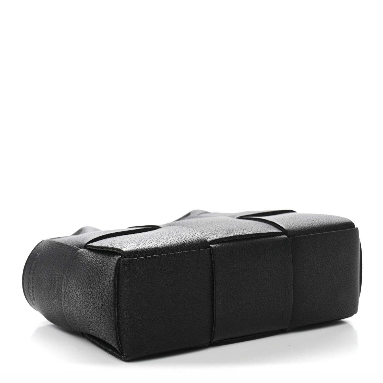 Grained Calfskin Intrecciato Mini Arco Tote Black