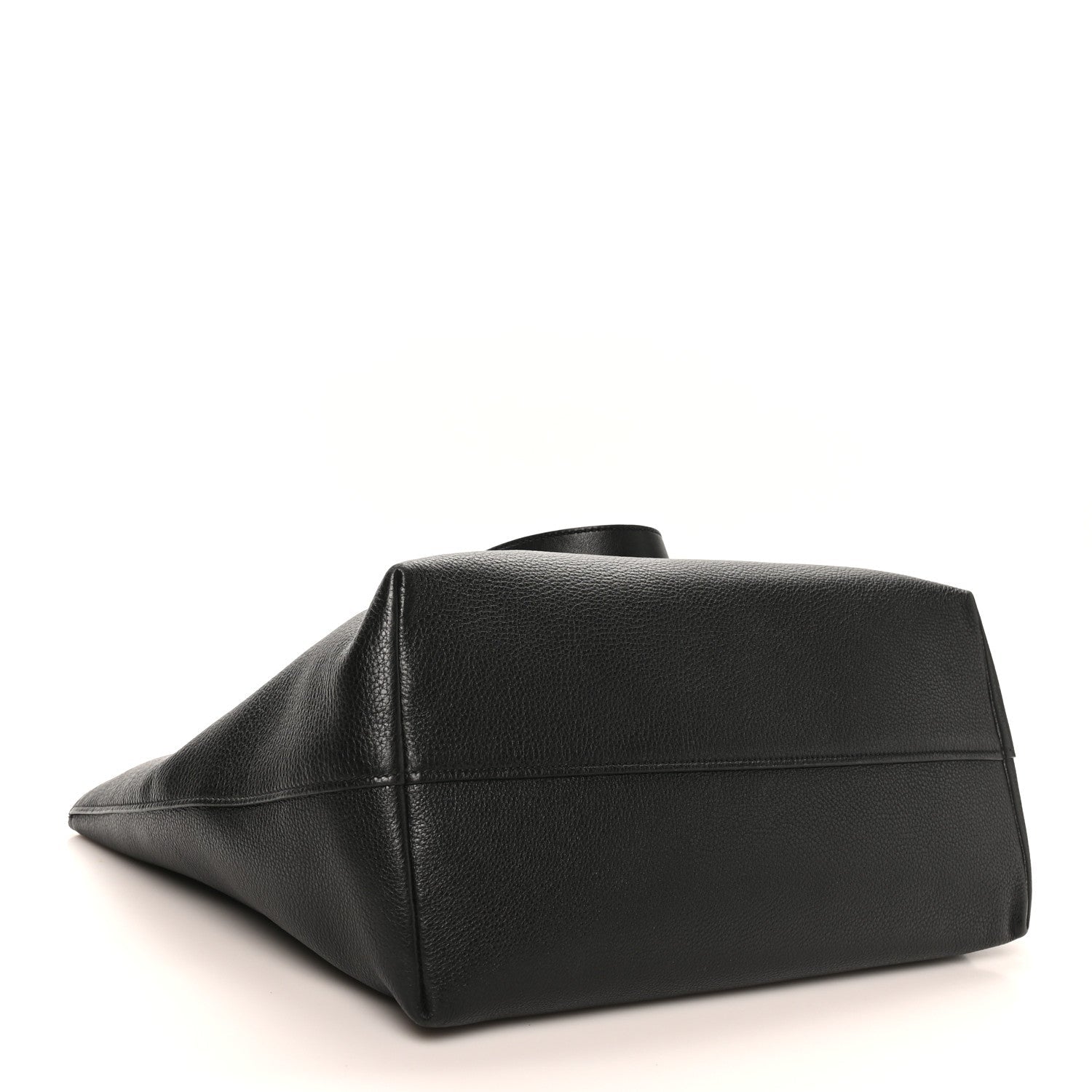 Vitello Daino Pocket Shopping Tote Black