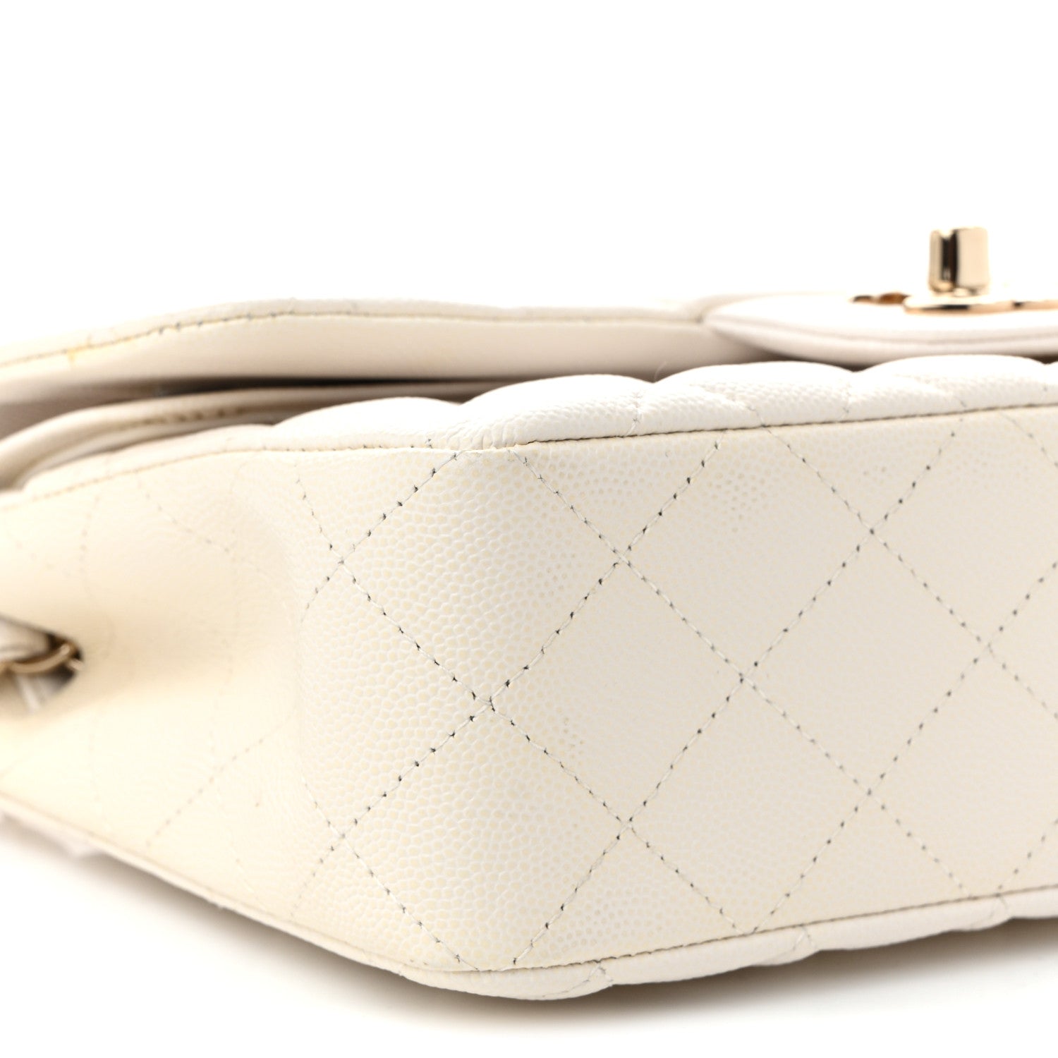 Caviar Quilted Small Double Flap White