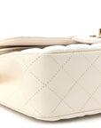 Caviar Quilted Small Double Flap White
