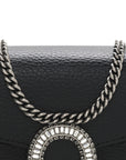 Dollar Calfskin Crystal Mini Dionysus Top Handle Bag Black Crystal
