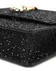 Coarse Glitter Pearl Varenne Shoulder Bag Black