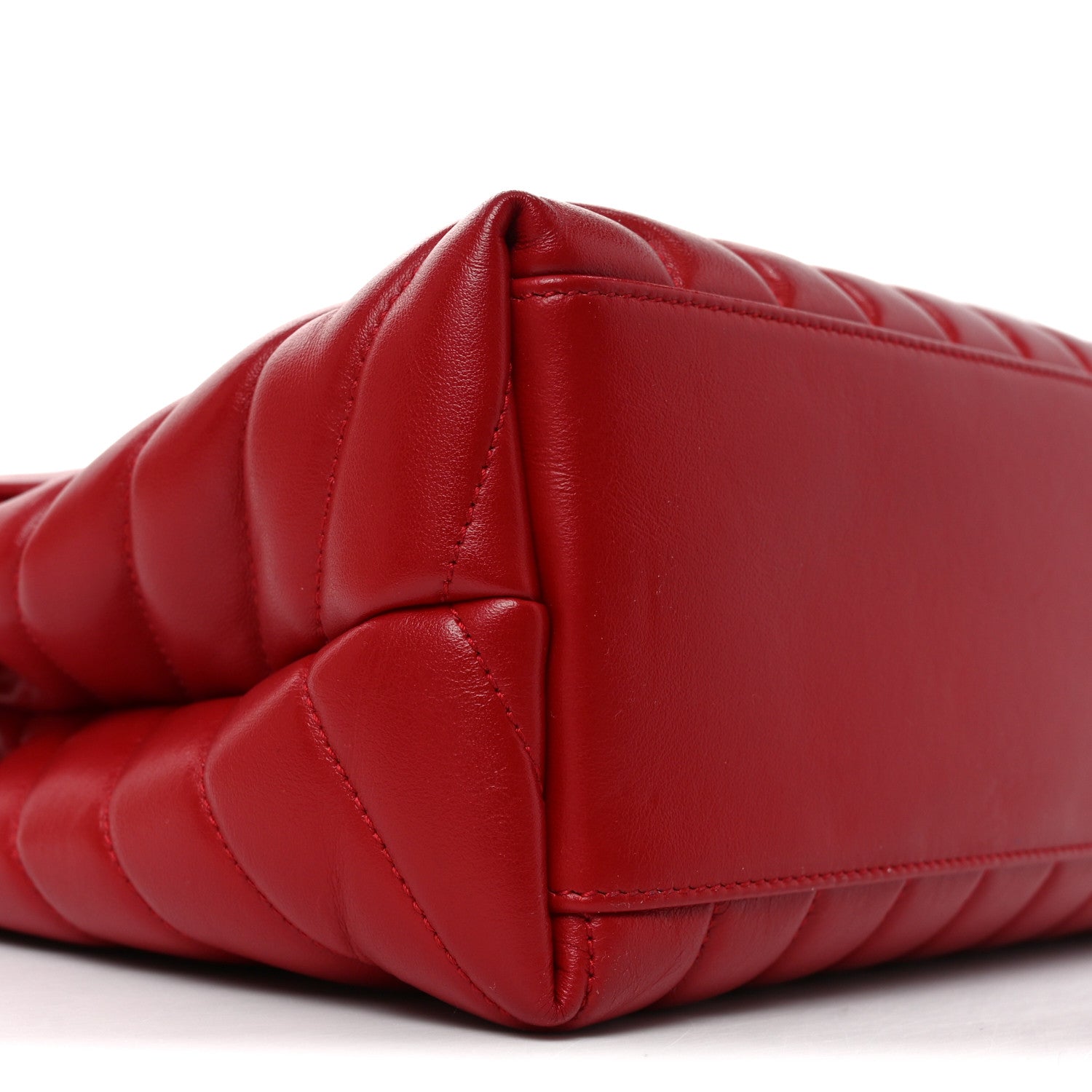 Calfskin Y Quilted Monogram Medium Loulou Chain Satchel Red