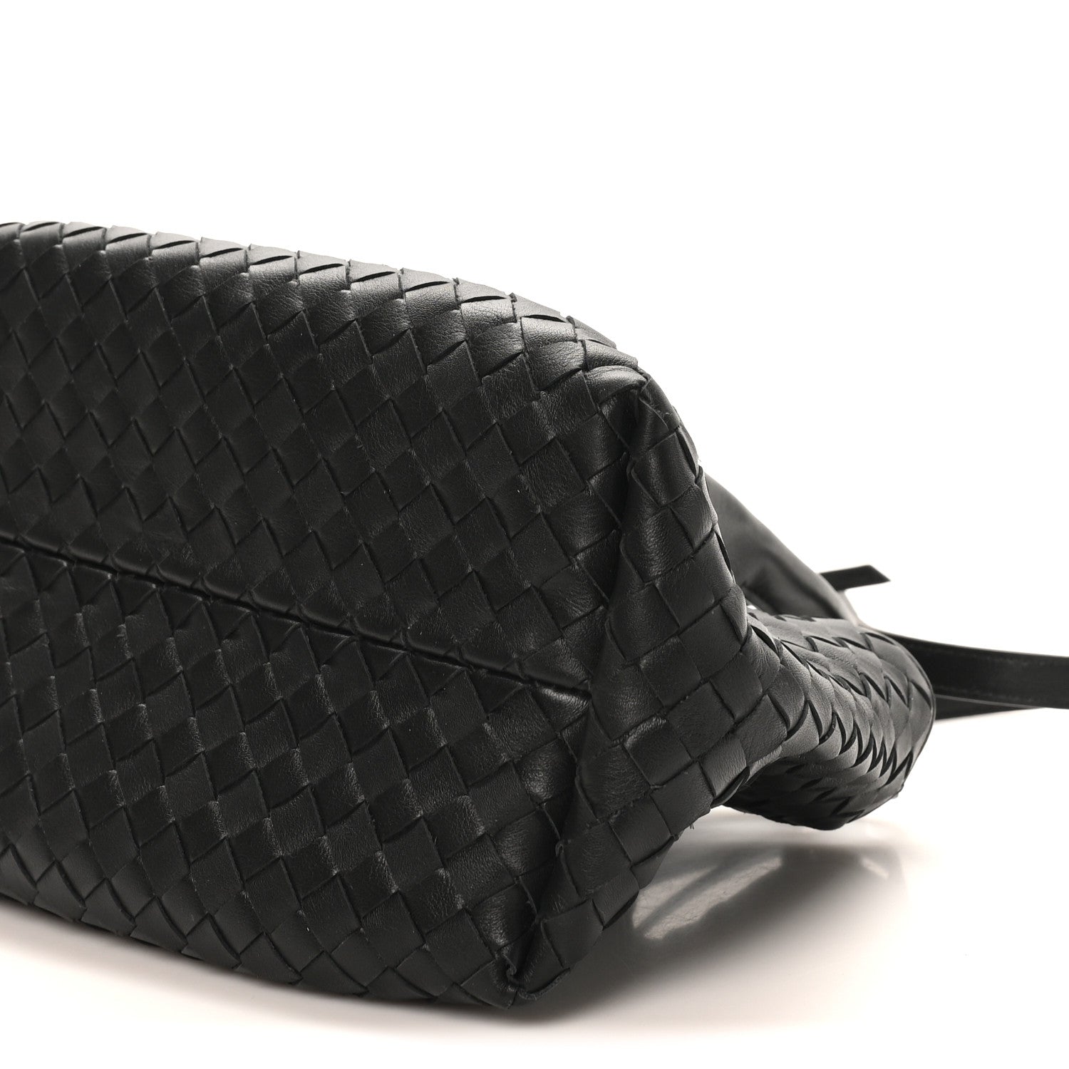 Calfskin Intrecciato Small Pinacoteca Tote Black Fondant