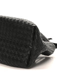 Calfskin Intrecciato Small Pinacoteca Tote Black Fondant