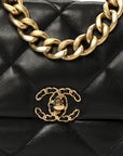 Lambskin Quilted Large CHNL 19 Flap Black