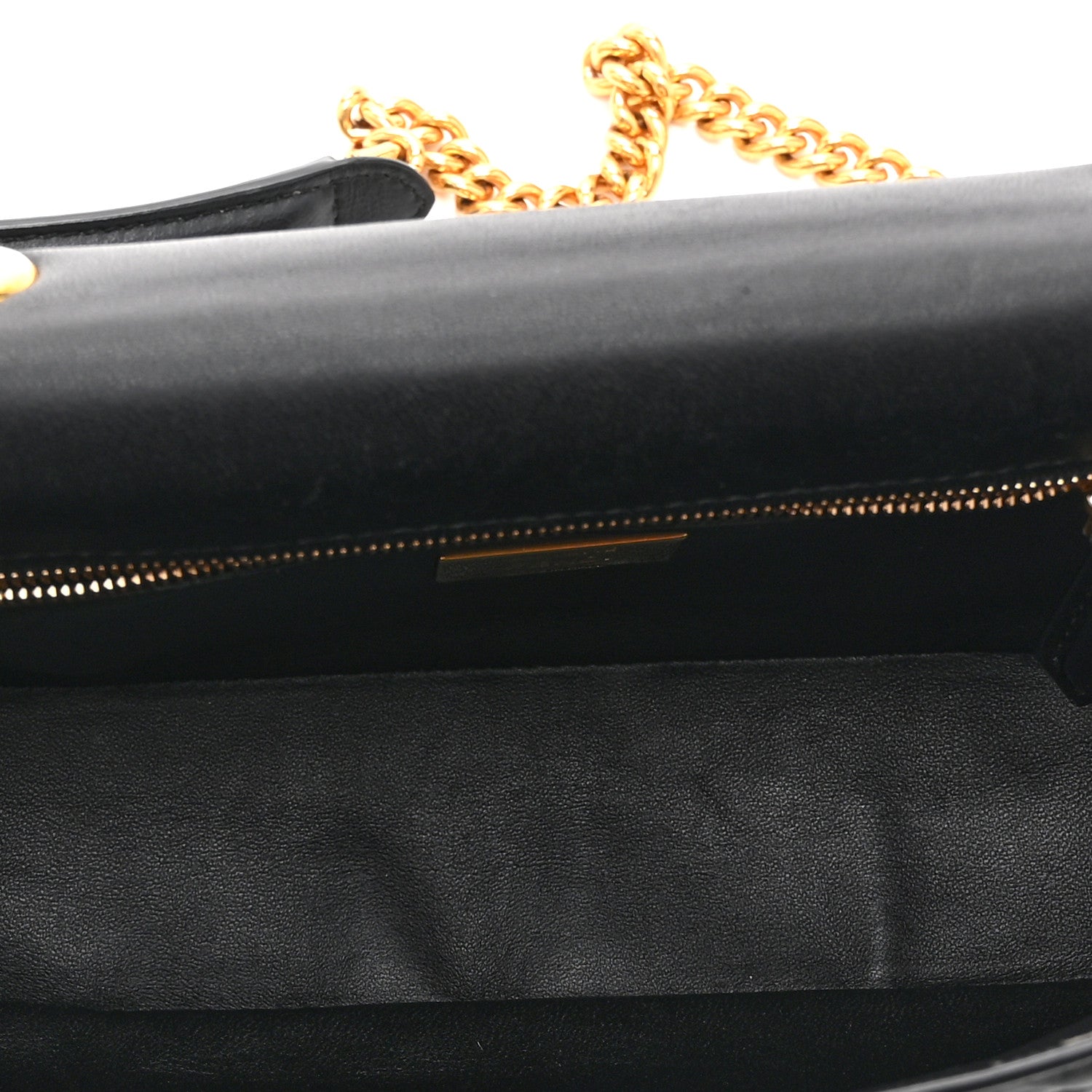 Nappa Small FF Embossed Mid Chain Baguette Black