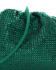 Satin Crystal Embellished The Mini Pouch Emerald