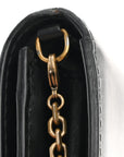 Calfskin J'AD1OR Wallet on Chain Pouch Black