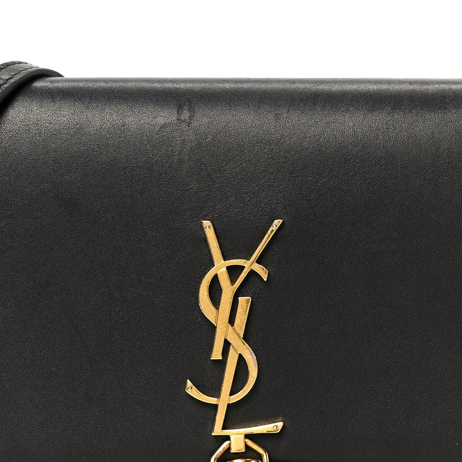 Smooth Calfskin Classic Monogram Kate Tassel Chain Wallet Black