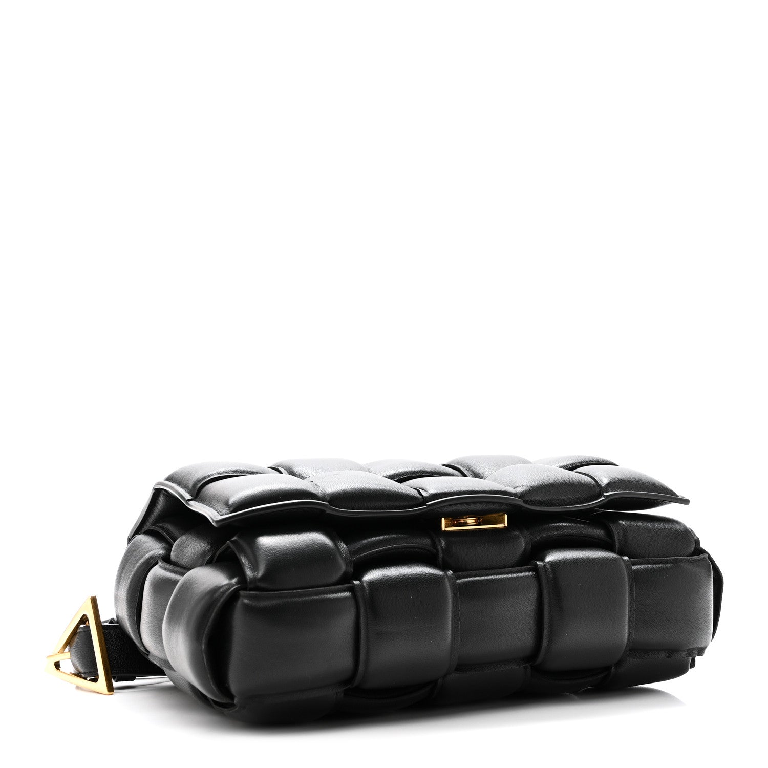 Nappa Maxi Intreccio Padded Cassette Crossbody Bag Black