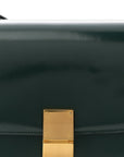 Spazzolato Calfskin Classic Box Medium Flap Bag Dark Green