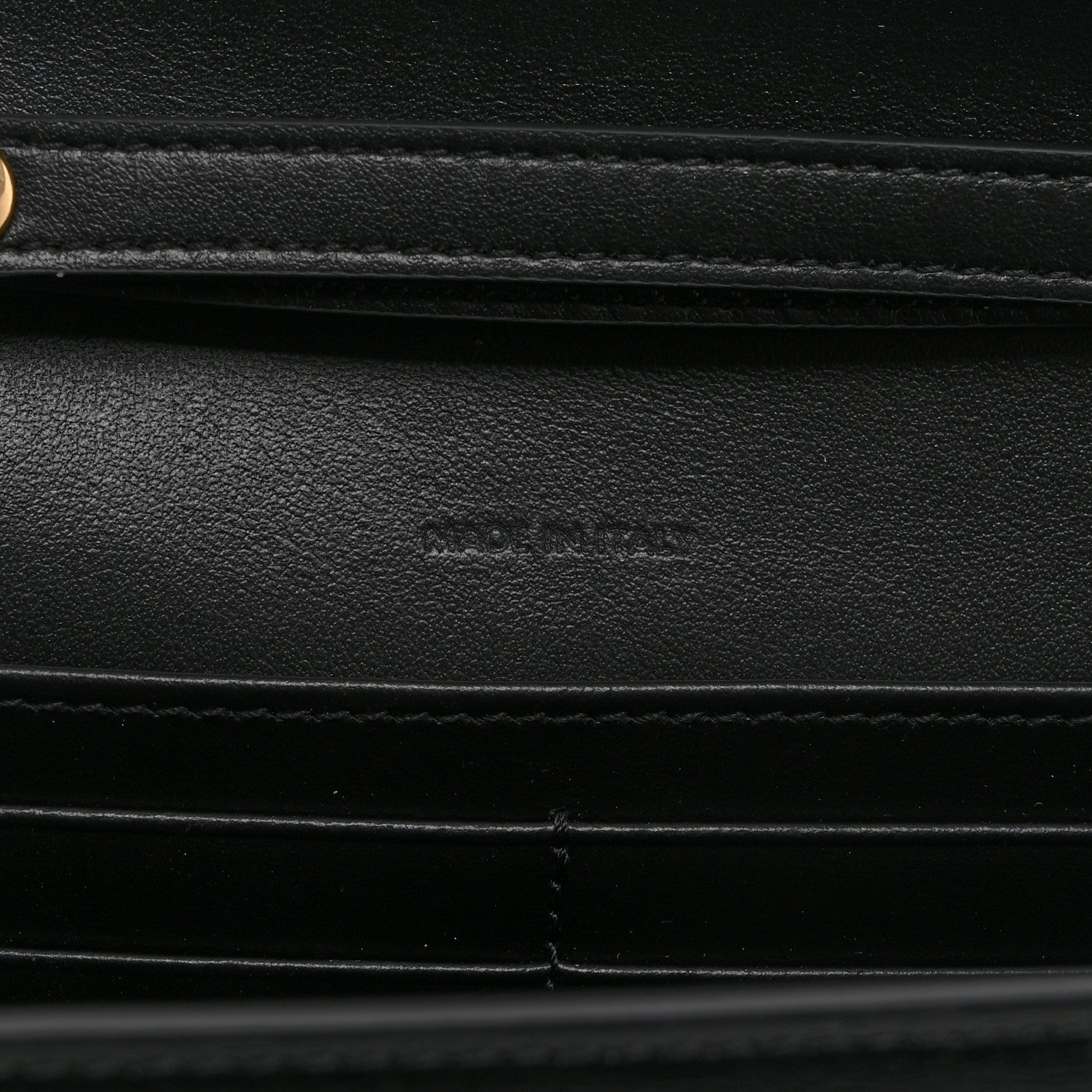 Shiny Calfskin Triomphe Margo Wallet on Chain Black