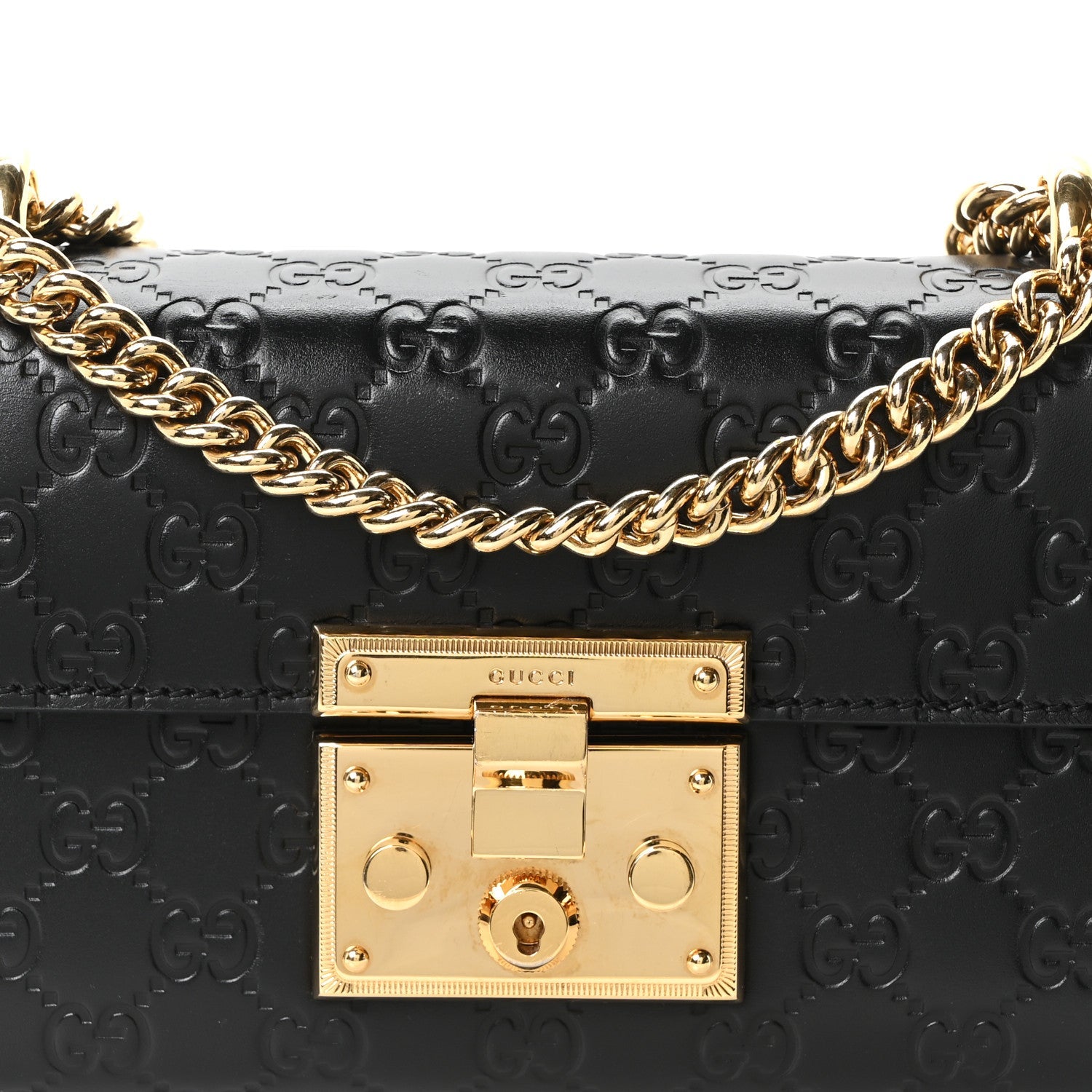 GCCIssima Small Padlock Shoulder Bag Black