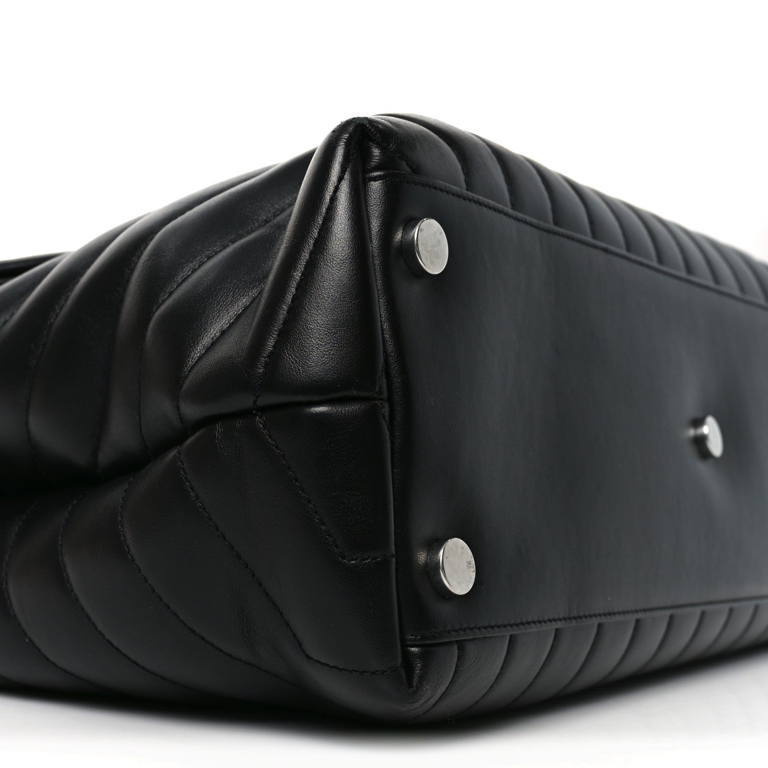 Calfskin Y Quilted Monogram Large Loulou Chain Satchel Black