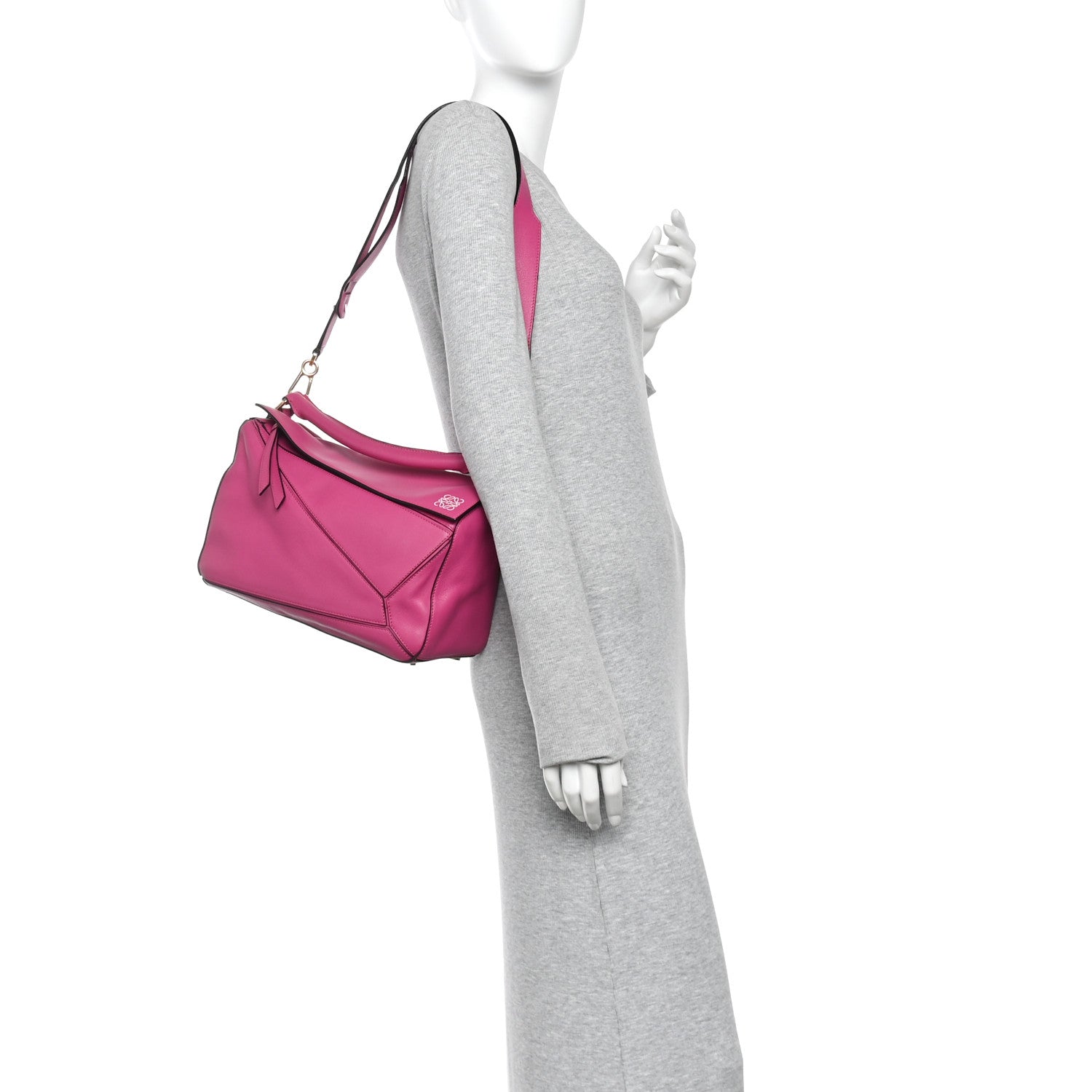 Calfskin Medium Puzzle Bag Fuchsia