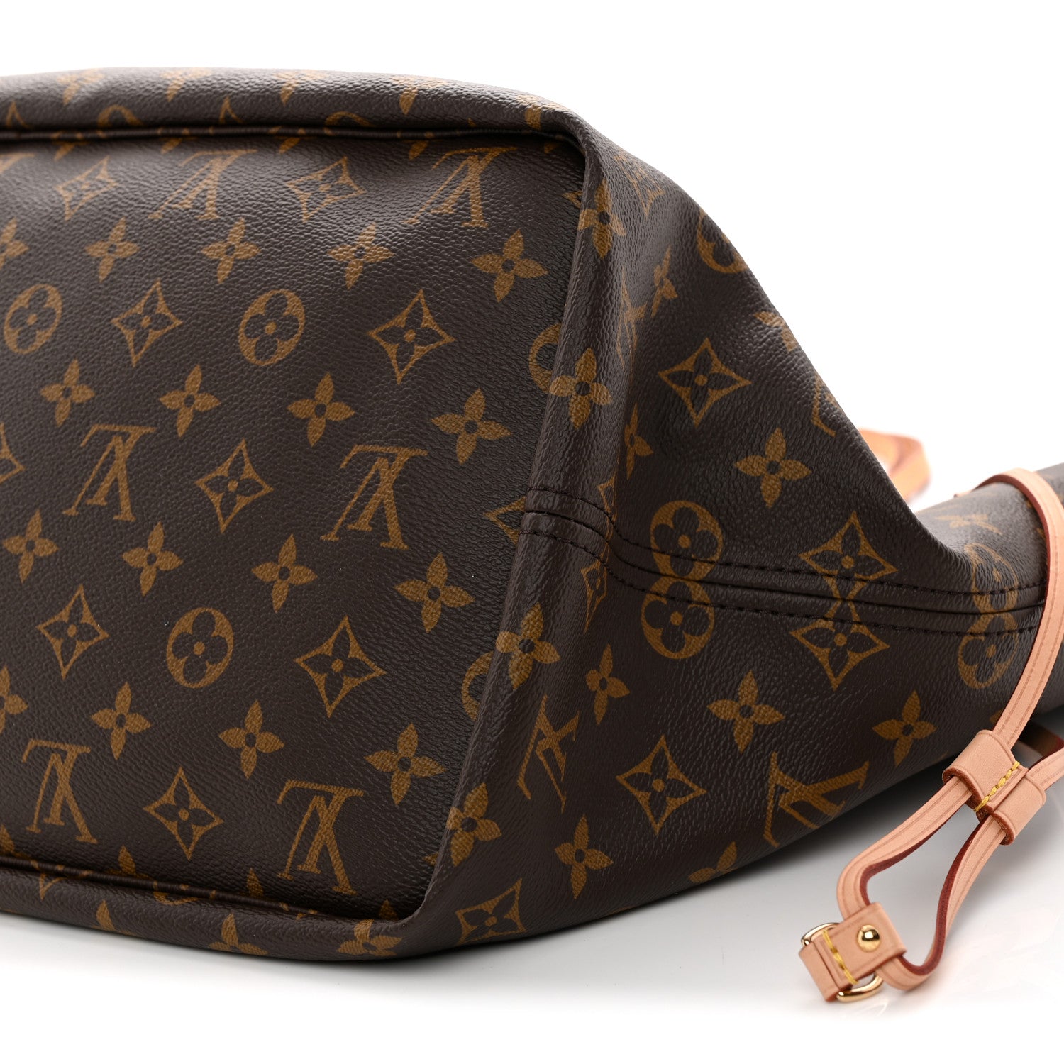 Monogram Stamped Inside Out Neverfull Bandouliere GM Beige