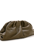 Smooth Butter Calf The Pouch Oversized Clutch Kaki Fondent