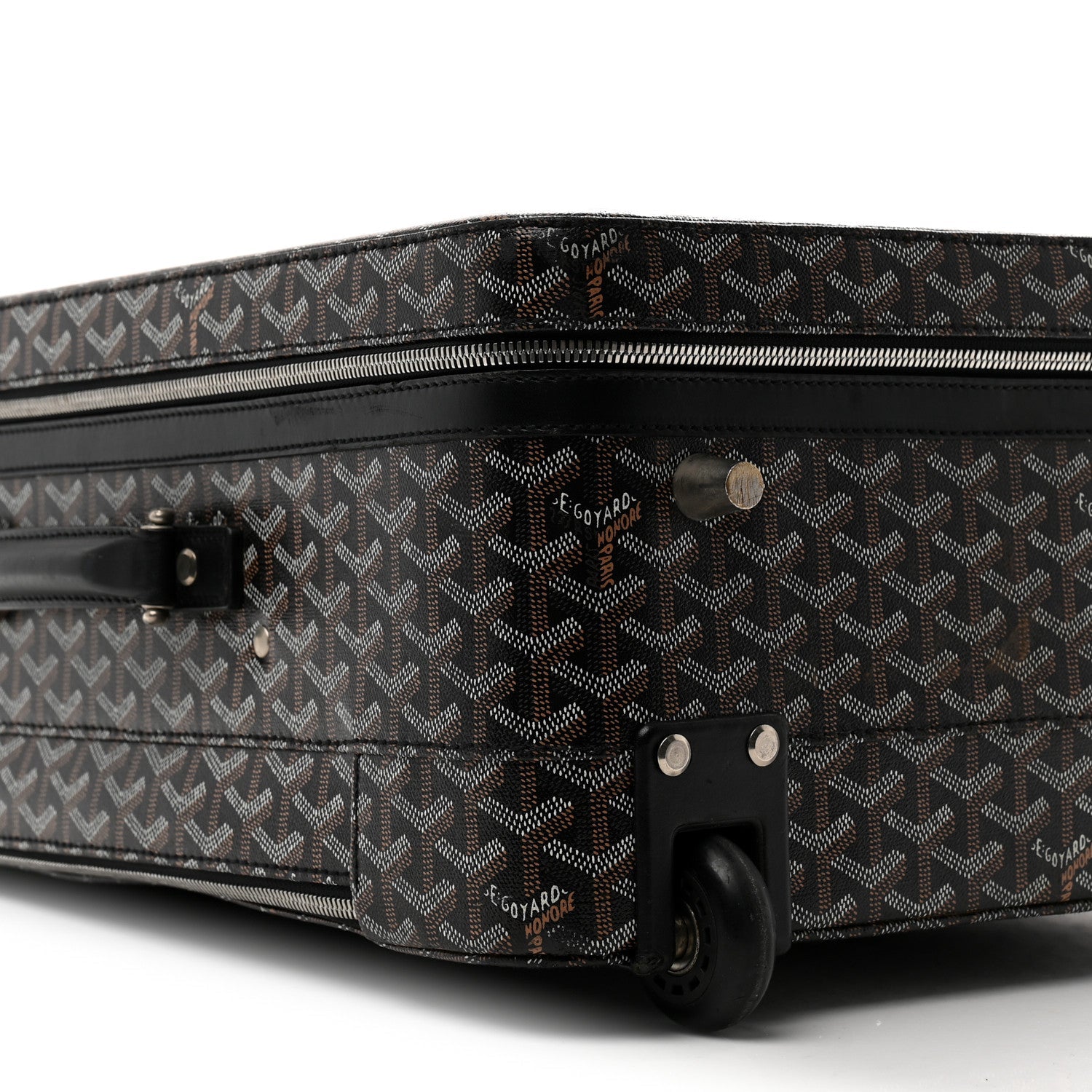 Goyardine Rolling Suitcase Trolley PM Black