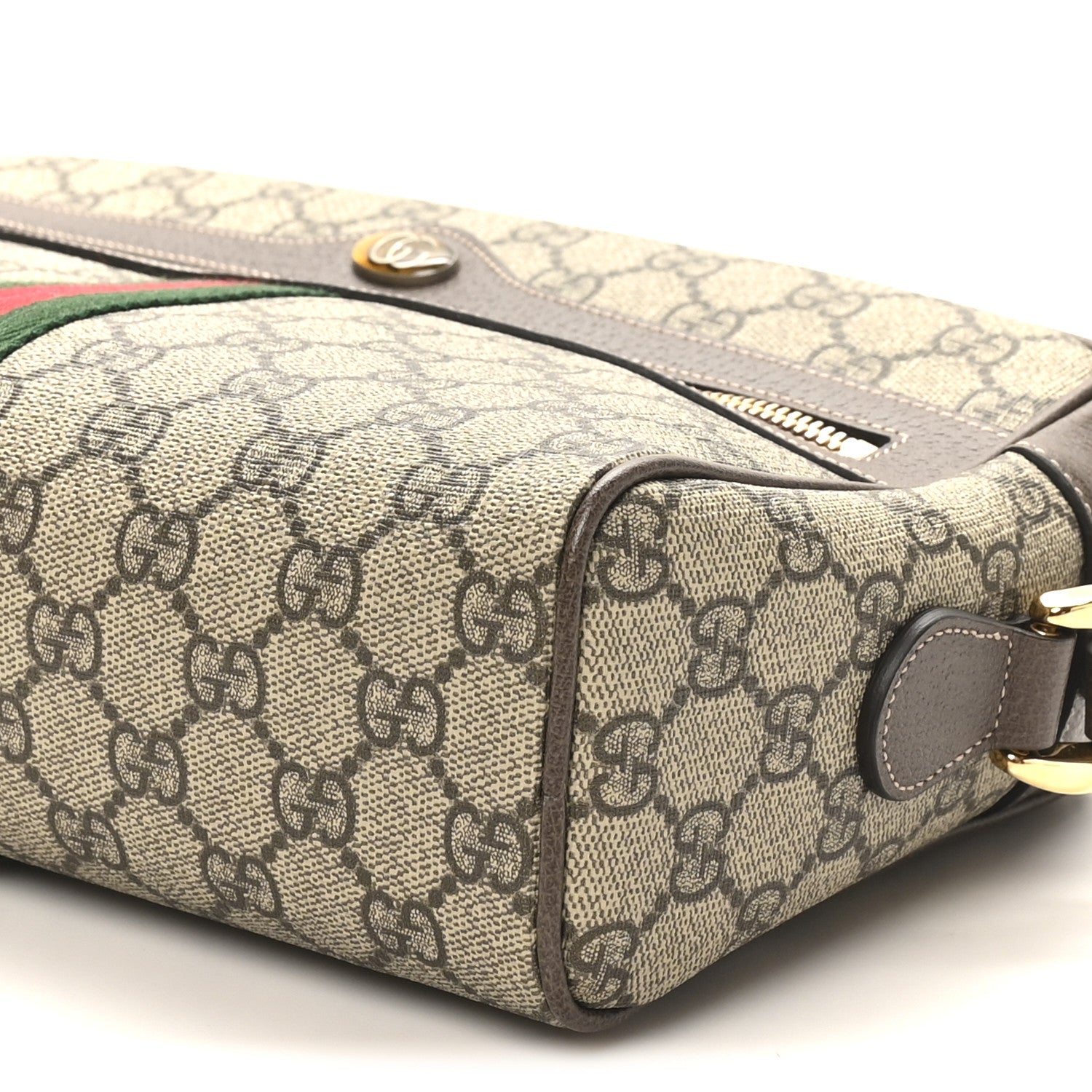 GG Supreme Monogram Web Small Ophidia Shoulder Bag Brown
