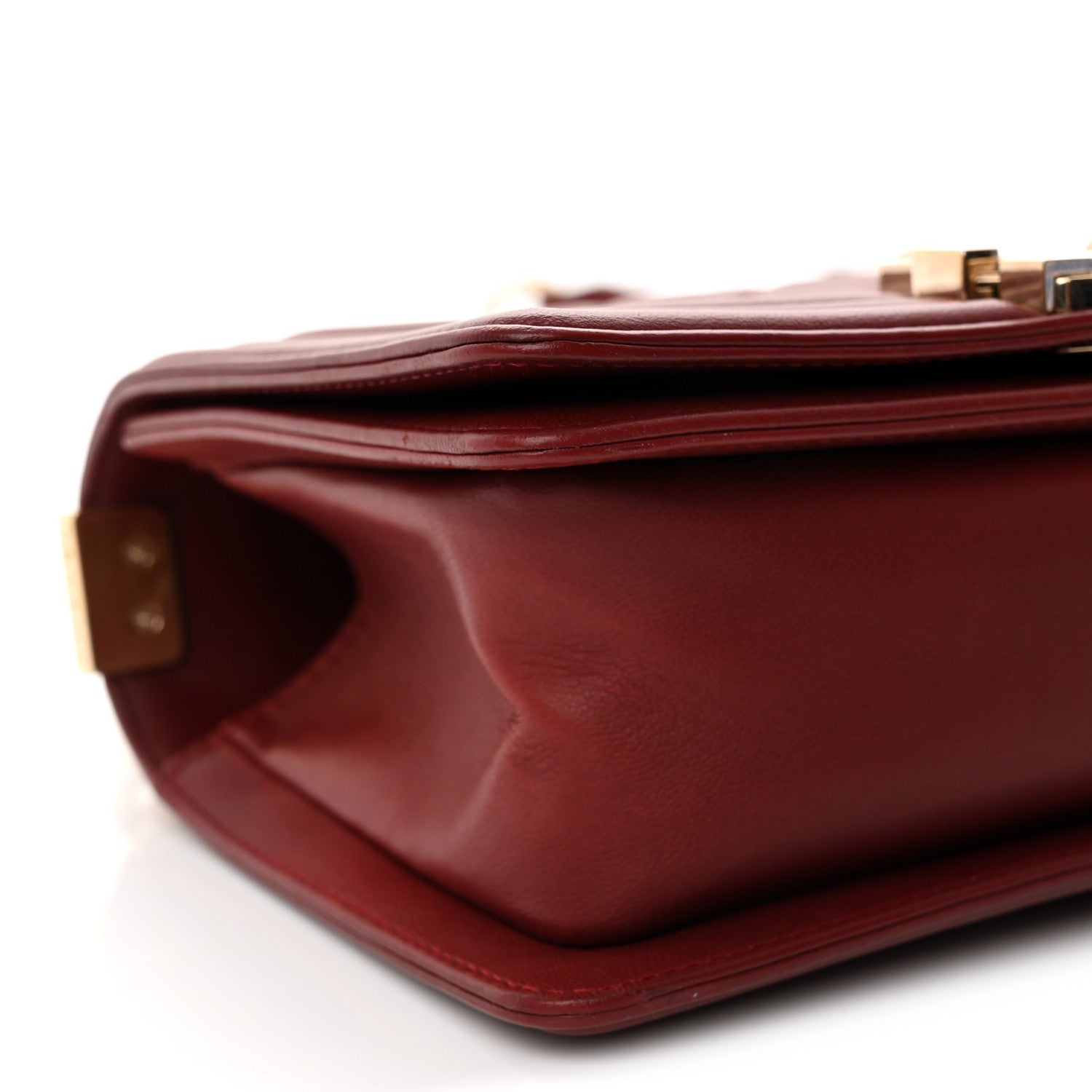 Lambskin Quilted Small Boy Flap Burgundy