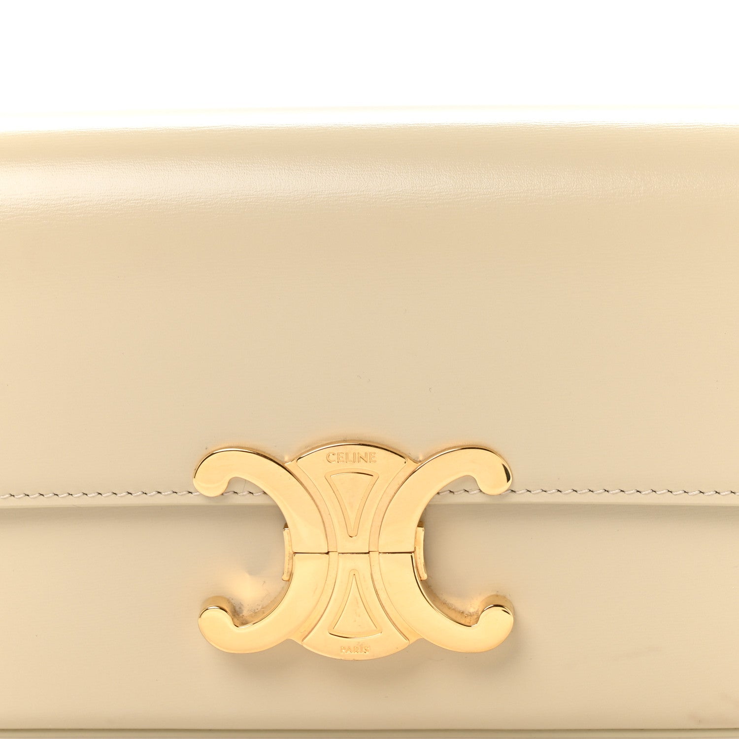Natural Calfskin Triomphe Shoulder Bag Pampa