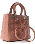 Lambskin Cannage Medium Lady D1OR Bois de Rose