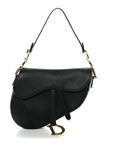 Grained Calfskin Saddle Bag Black