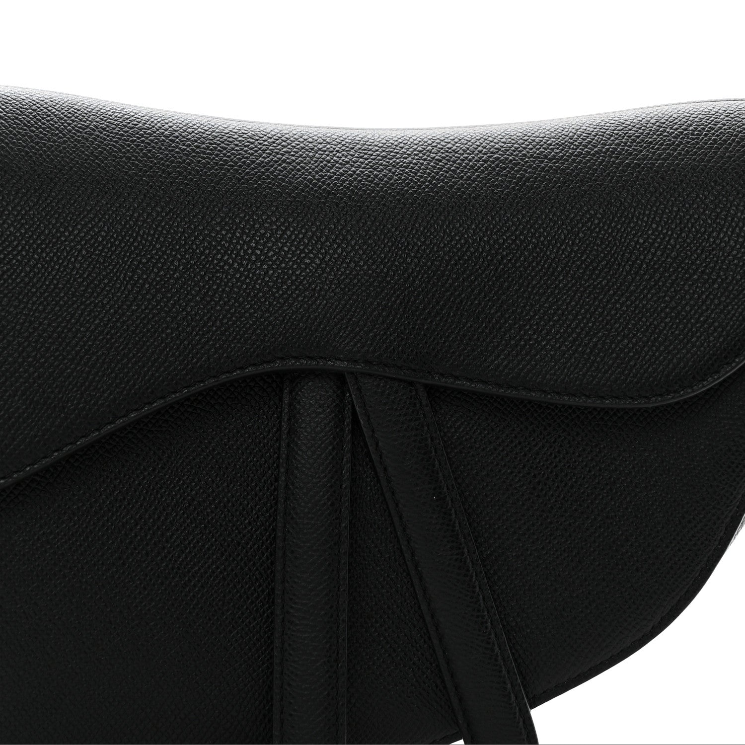 Grained Calfskin Saddle Bag Black