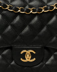 Caviar Quilted Jumbo Double Flap Black