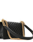 Caviar Quilted Medium Boy Flap Black