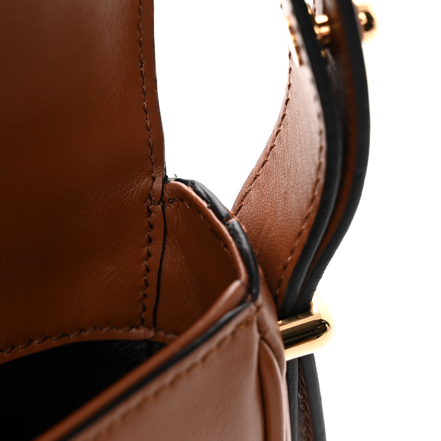 Soft Calfskin Traingle Arque Flap Shoulder Bag Cognac