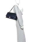 Metallic Aged Calfskin Quilted 2.55 Reissue 228 Flap Blue