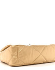 Metallic Goatskin Quilted Medium CHNL 19 Flap Gold