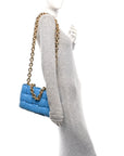 Lambskin Maxi Intrecciato Padded Chain Cassette Crossbody Bag Swimming Pool