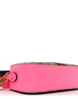 GG Supreme Monogram Textured Dollar Calfskin Web Ophidia Small Crossbody Bag Beige Ebony Fuchsia