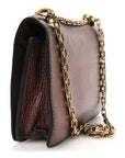 Metallic Calfskin J'AD1OR Chain Flap Bag Noisette