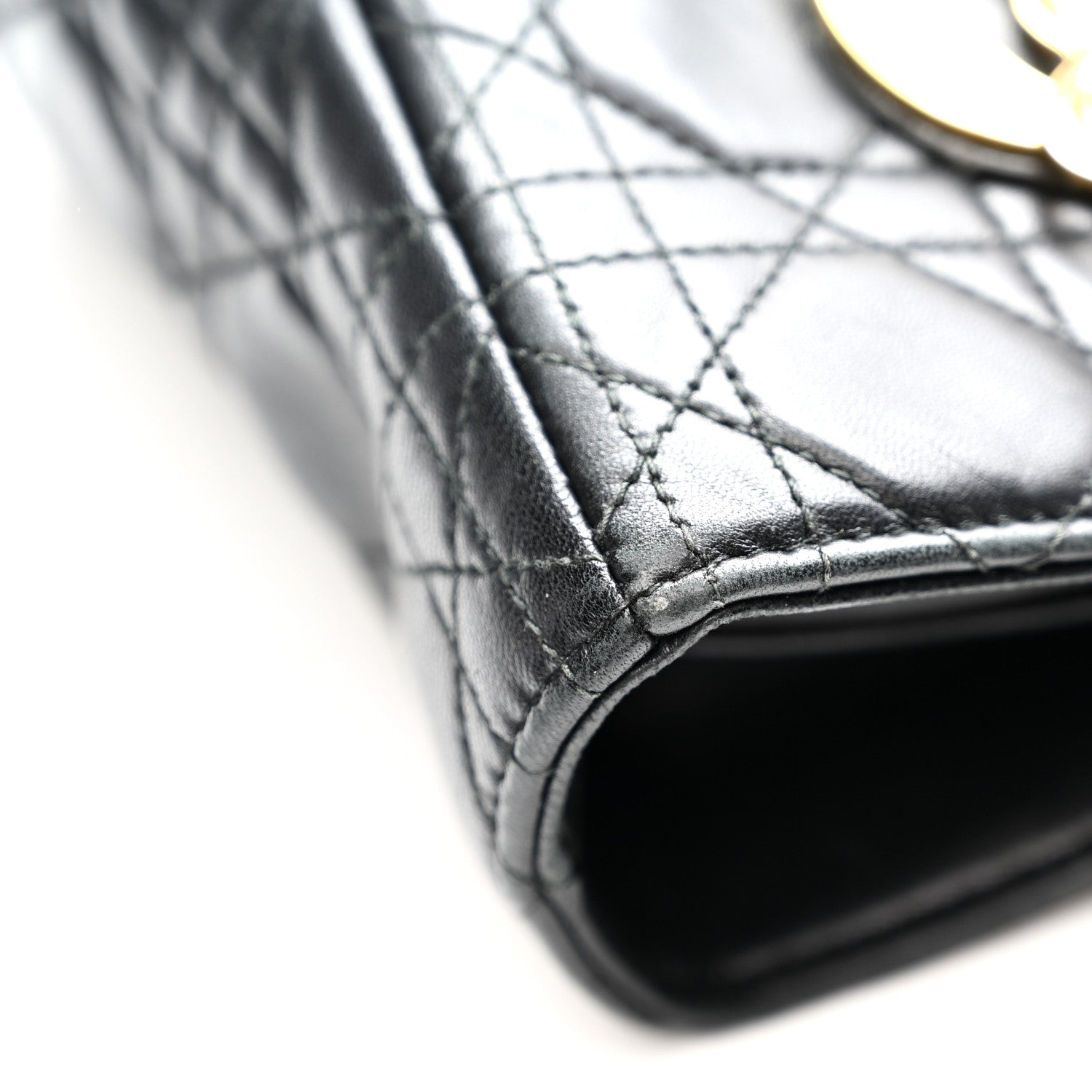 Lambskin Cannage Large Lady D1OR Black