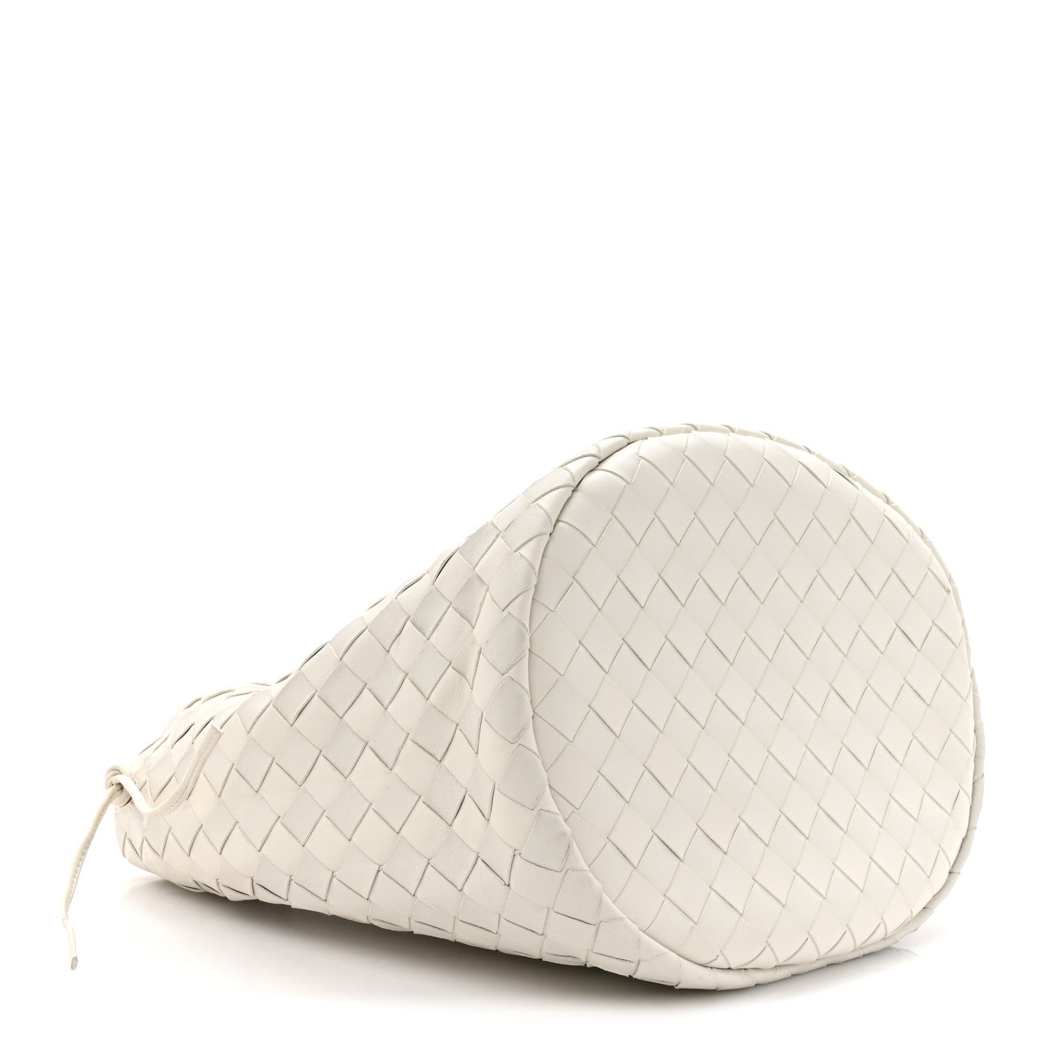 Calfskin Intrecciato Small Castello Bucket Bag White