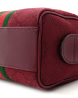 GG Supreme Monogram Textured Dollar Calfskin Web Super Mini Ophidia Top Handle Bowler Bag Rosso Ancora