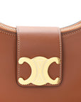 Smooth Calfskin Medium Strap Ava Triomphe Shoulder Bag Tan