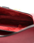 Grained Calfskin Mini Saddle Bag Red